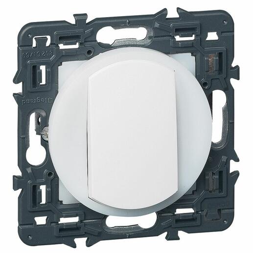 Interrupteur ou va-et-vient à couronne lumineuse Céliane - Blanc