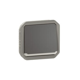 Interrupteur ou va-et-vient témoin étanche Plexo 10A à équiper d'un boitier ou plaque support finition anthracite