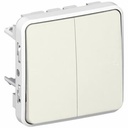 Double interrupteur ou va-et-vient Plexo - Blanc
