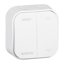 Double interrupteur ou va-et-vient saillie Profil Eco - Blanc