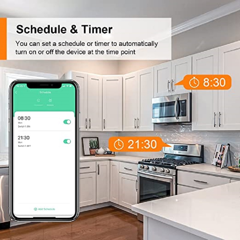 ANTELA Prise Connectée WiFi, Prise Intelligente Compatible avec Alexa, Google Home, Contrôle à Distance, Contrôle Vocal, Fonction de Temps et Mesure de Consommation Électrique, 2PCs