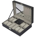 Boîte à Bijoux Homme Cuir Noir