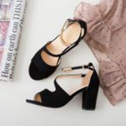 Chaussures Pour Femmes à Talons Hauts Givrés Sandales à Talons Carrés à Boucle Classique