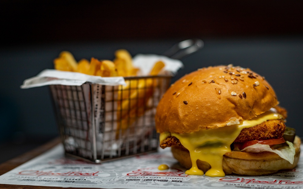 Crunchy hot burger
