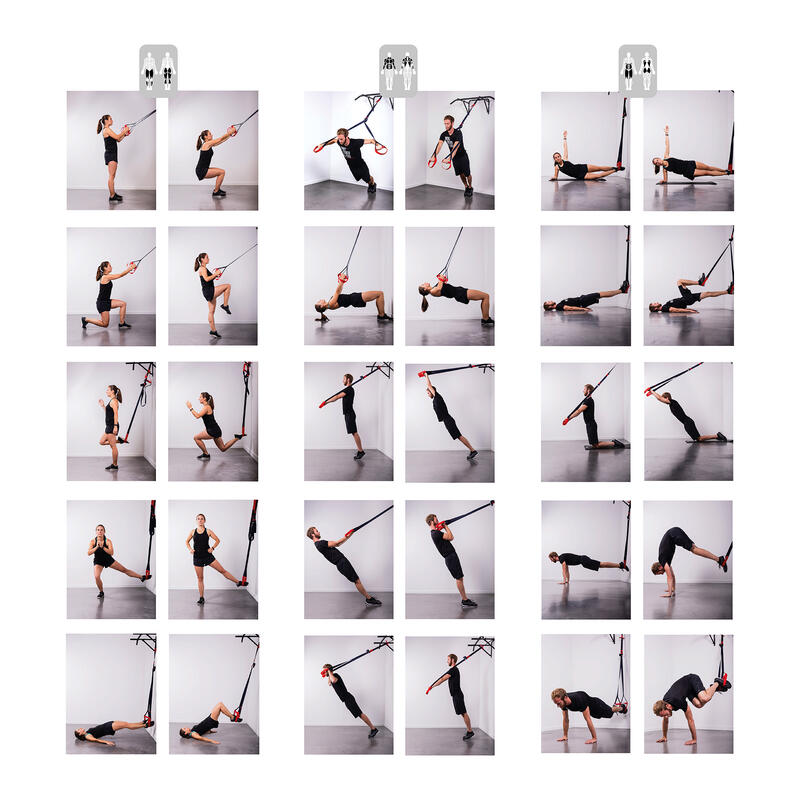 SANGLES DE SUSPENSION DST 100 BLEUE ET ROUGE