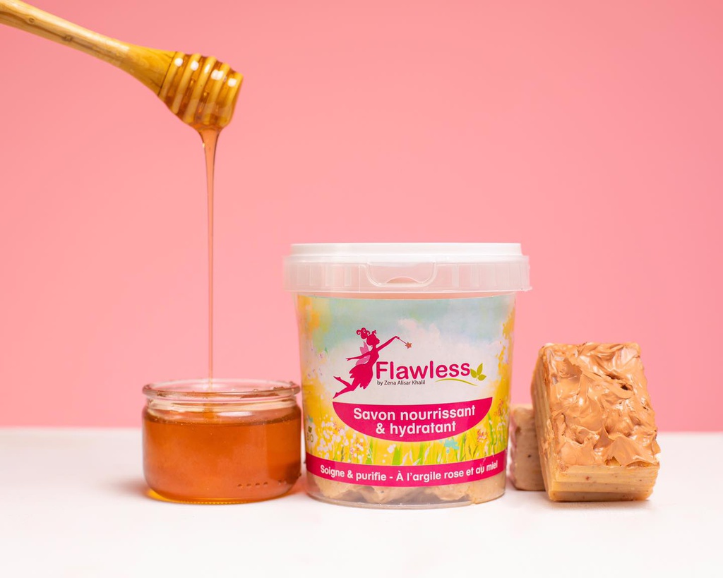 Savon visage à l’argile rose et au miel