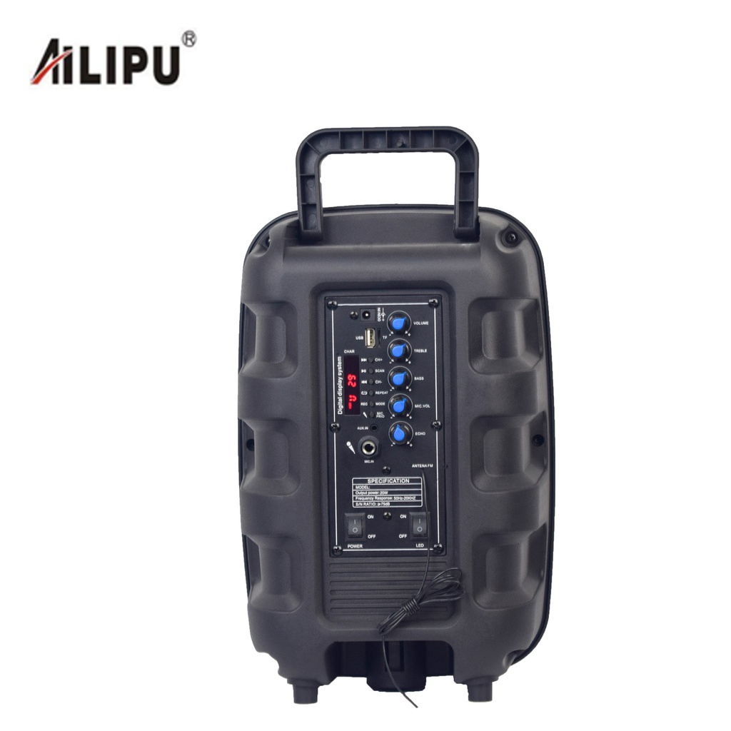 8 pouces dj box autoradio amplificateur alimenté pa haut-parleur karaoké basse sans fil haut-parleur portable boîtier en plastique