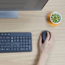 Logitech Clavier Logitech MK235  Azerty Sans Fil + Souris Sans Fil HP - Noir