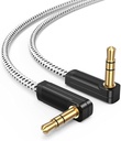Gros Câble Auxiliaire Audio MP3 - 1,5 Mètre En Lacet- Blanc/Noir