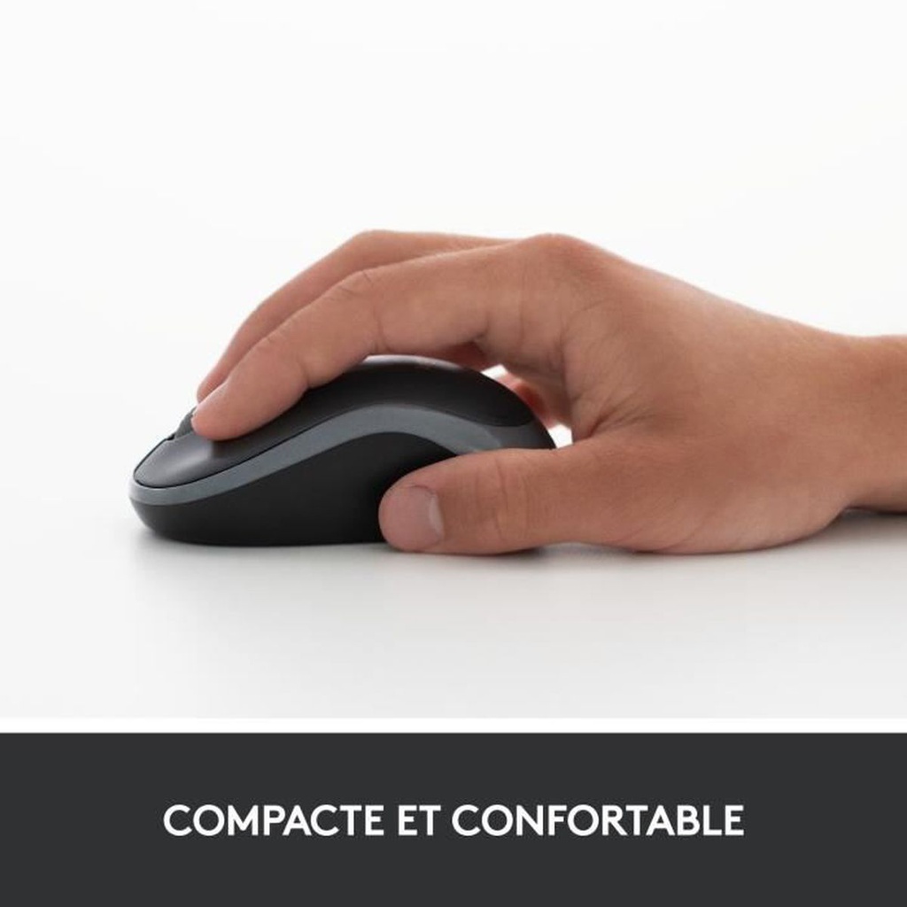 Logitech Souris Sans Fil - M185/M186 - Gris/Noir/Bleu/Rouge