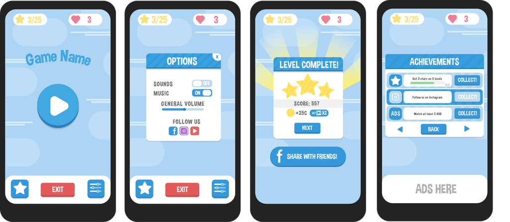 Casual GUI Pack Blue