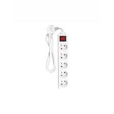 Injelec Multiprise Parafoudre 4 Prises Avec Protection Contre LeS Surchages - Cordon 1,5m - Noir/Blanc