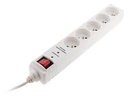 Injelec Pack De 3 Multiprises Parafoudre 4 Prises Avec Protection  - Cordon 1,5m - Noir/Blanc