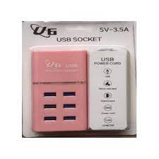 Prise USB U6 6 Ports Chargeur Intelligent- Rose
