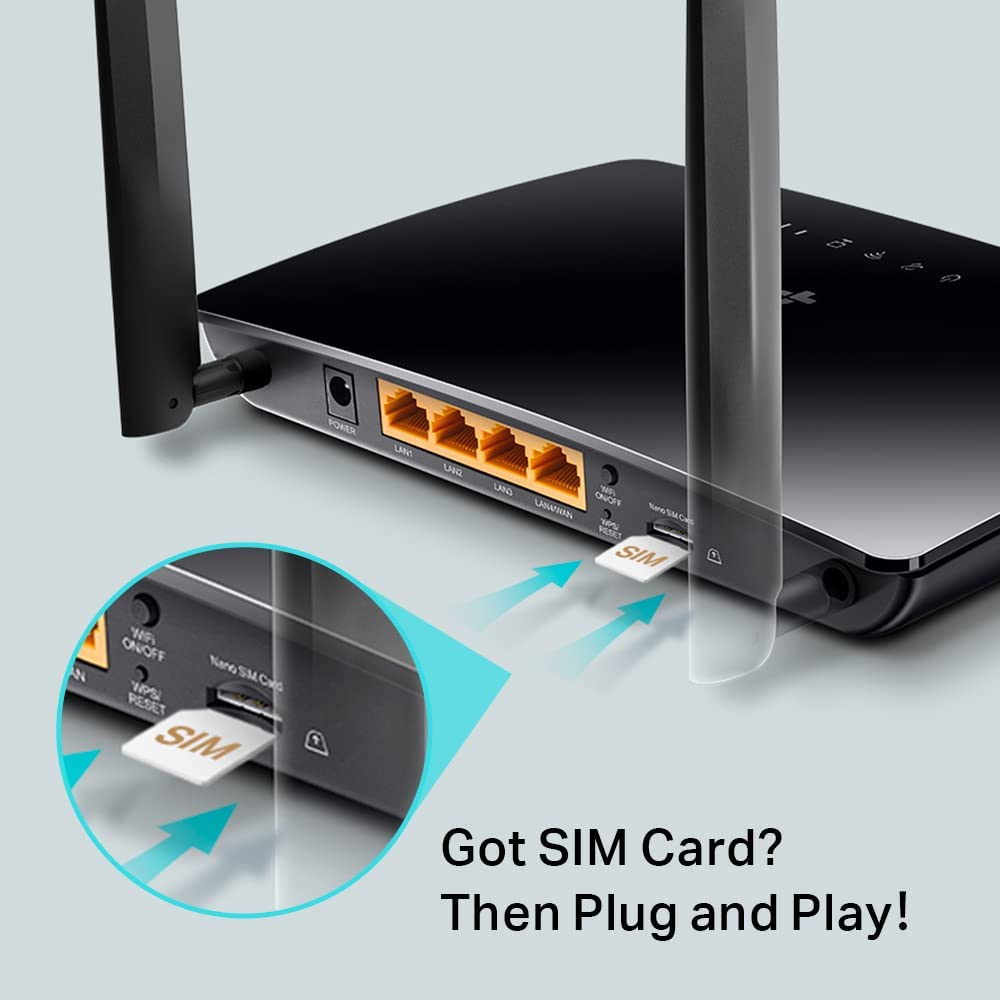 TP-Link Routeur Archer MR200 Dual Band -  LTE 4G - Wi-Fi - AC750 Mbps - Noir