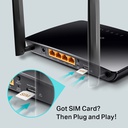 TP-Link Routeur Archer MR200 Dual Band -  LTE 4G - Wi-Fi - AC750 Mbps - Noir