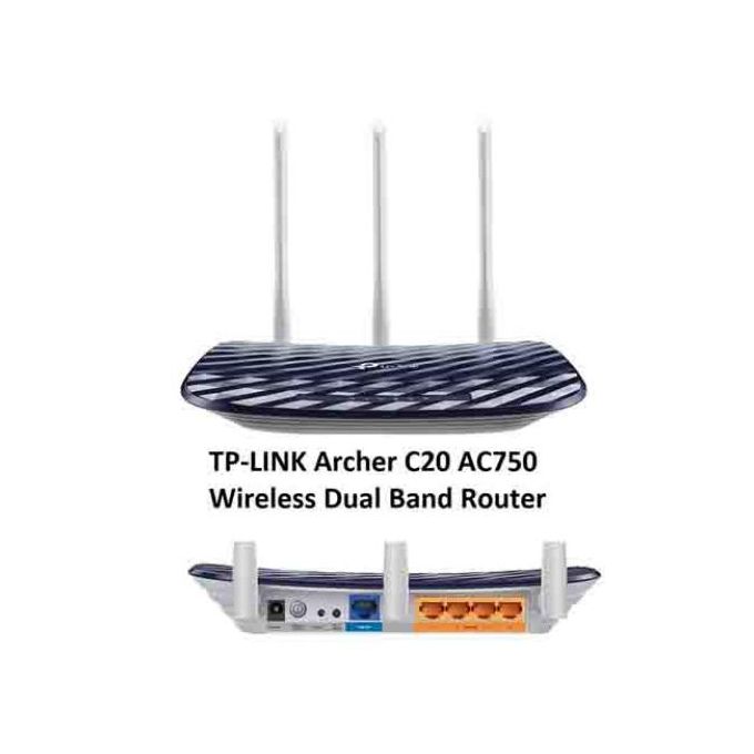 TP-Link Routeur WiFi Bi-bande AC750 Mbps Archer C20 - Bleu/Blanc