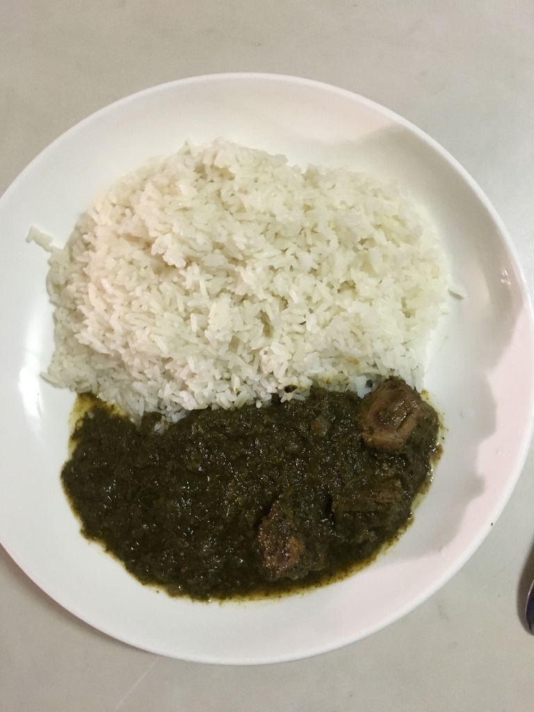 Sauce feuille + riz