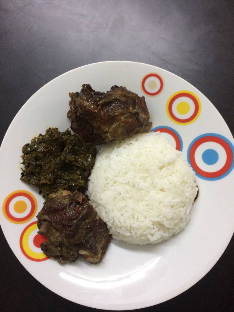 Sauce feuille + riz