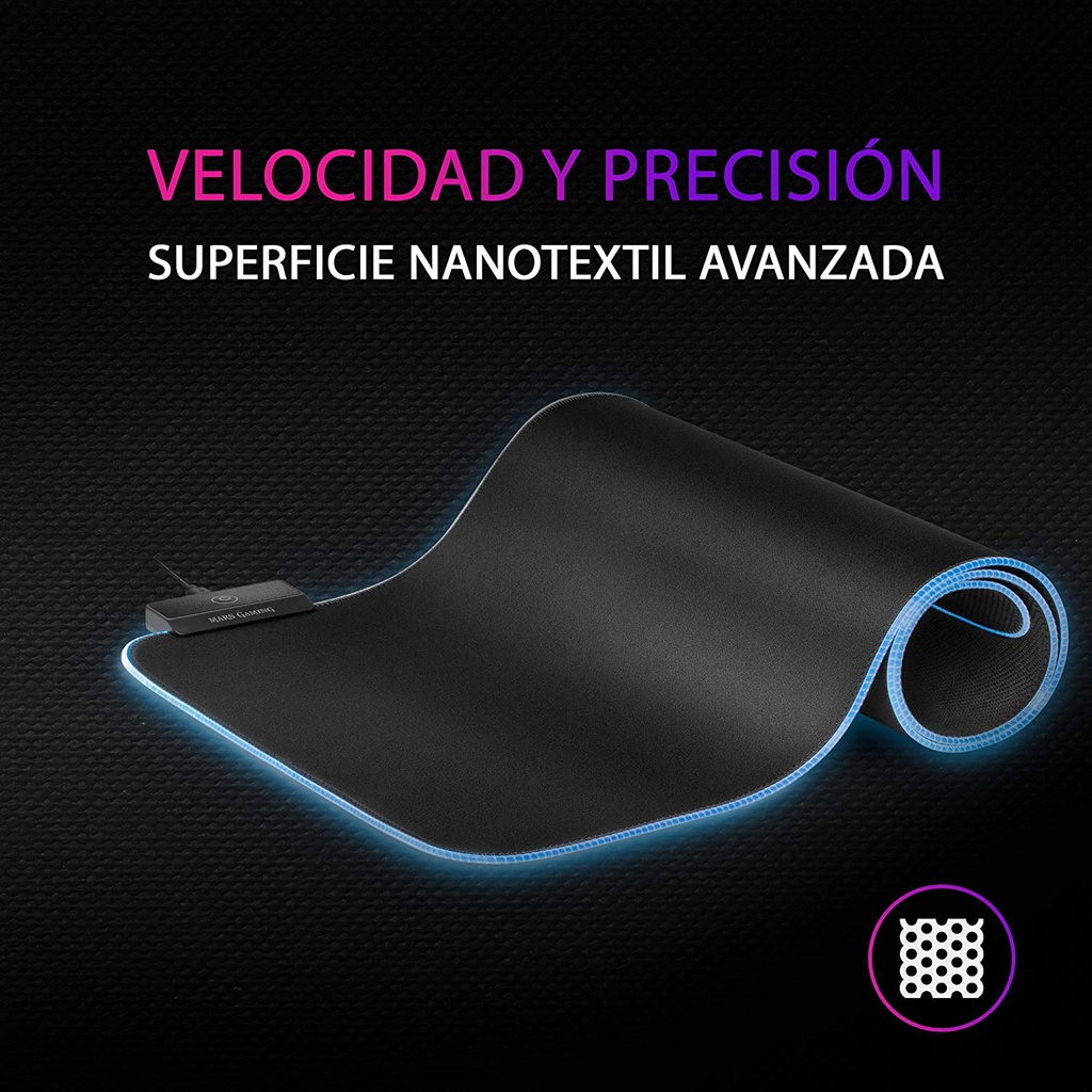 Mars Gaming MMPRGB2, Tapis De Souris XXL, RGB 12 Modes, 2 USB 2.0, Noir