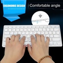 Mini Clavier  AZERTY Et Souris Combinés Sans Fil - Blanc/Noir