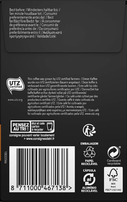 Nespresso ® L’OR CAPSULES FORZA INTENSITÉ 09 (PACK 10x10 CAPSULES 100)
