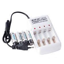 JIBAO Chargeur De Pile Avec 4 Pile-Blanc