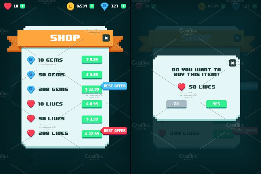 Interface graphique pour un jeu Low Poly