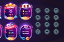 Space cartoon game assets set