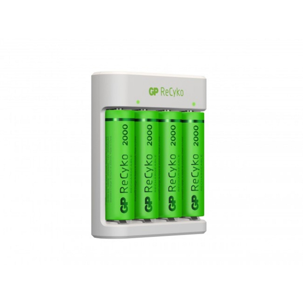Ensemble Piles Rechargeables + Chargeur - Blanc
