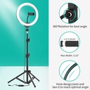 Trépied Universel Avec Anneaux Lumineux 26 Cm De Diamètre - Pour Smartphone Photo Caméra - Noir