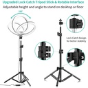 Trépied Universel Avec Anneaux Lumineux 26 Cm De Diamètre - Pour Smartphone Photo Caméra - Noir
