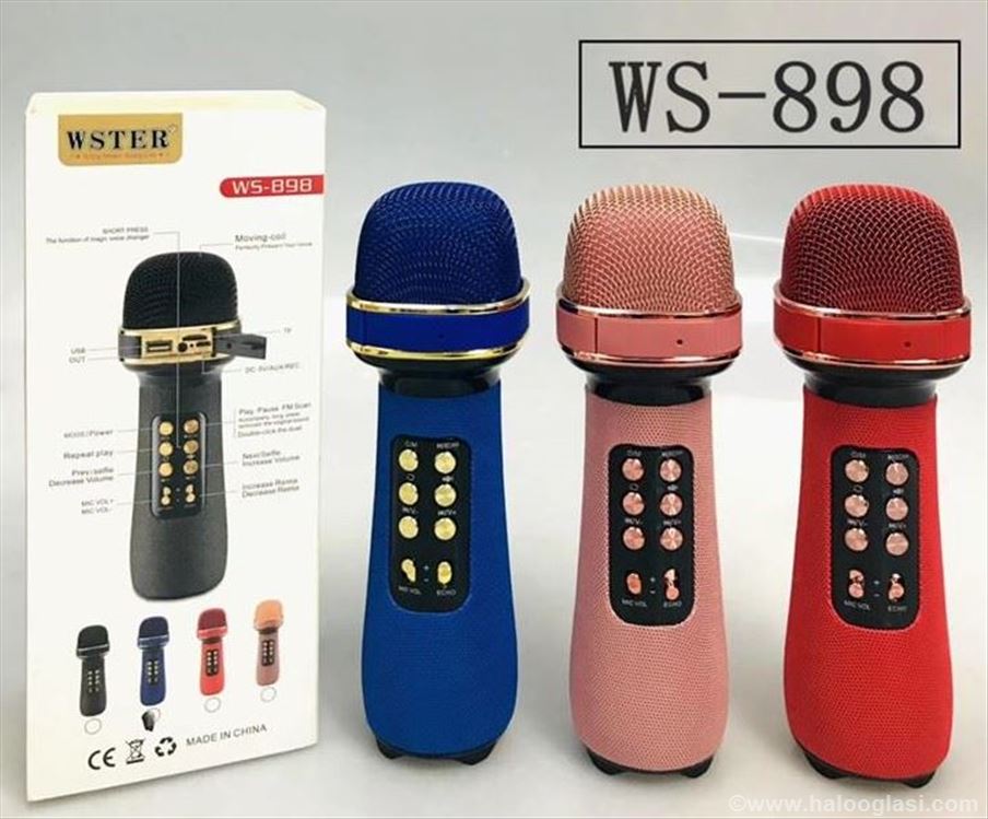 WS-898 Bluetooth Micro Main Sans Fil Karaoké Double Haut-Parleur Micro À Condensateur Joueur Chanter Pour IOS Android Smart TV