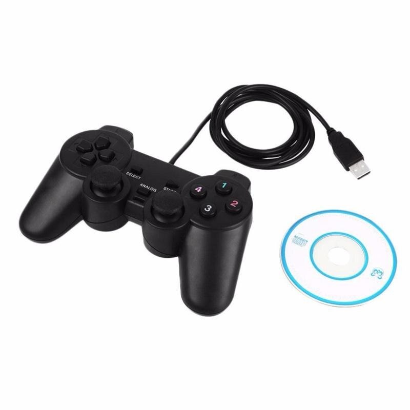 Crystal Manette De PC USB Double - Crystal - 2 En 1 - Noir