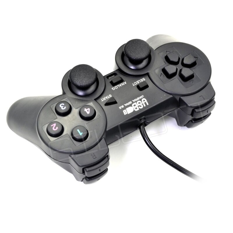 Crystal Manette De PC USB Double - Crystal - 2 En 1 - Noir