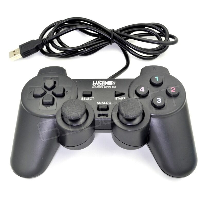 Crystal Manette De PC USB Double - Crystal - 2 En 1 - Noir