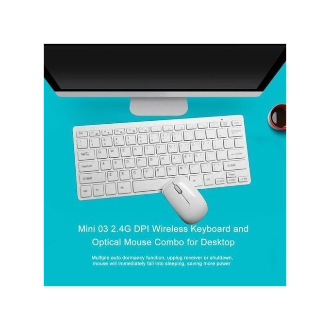 Mini Clavier Sans Fil  AZERTY + Souris Optique