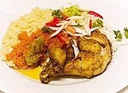 Poulet braisé + Attiéké