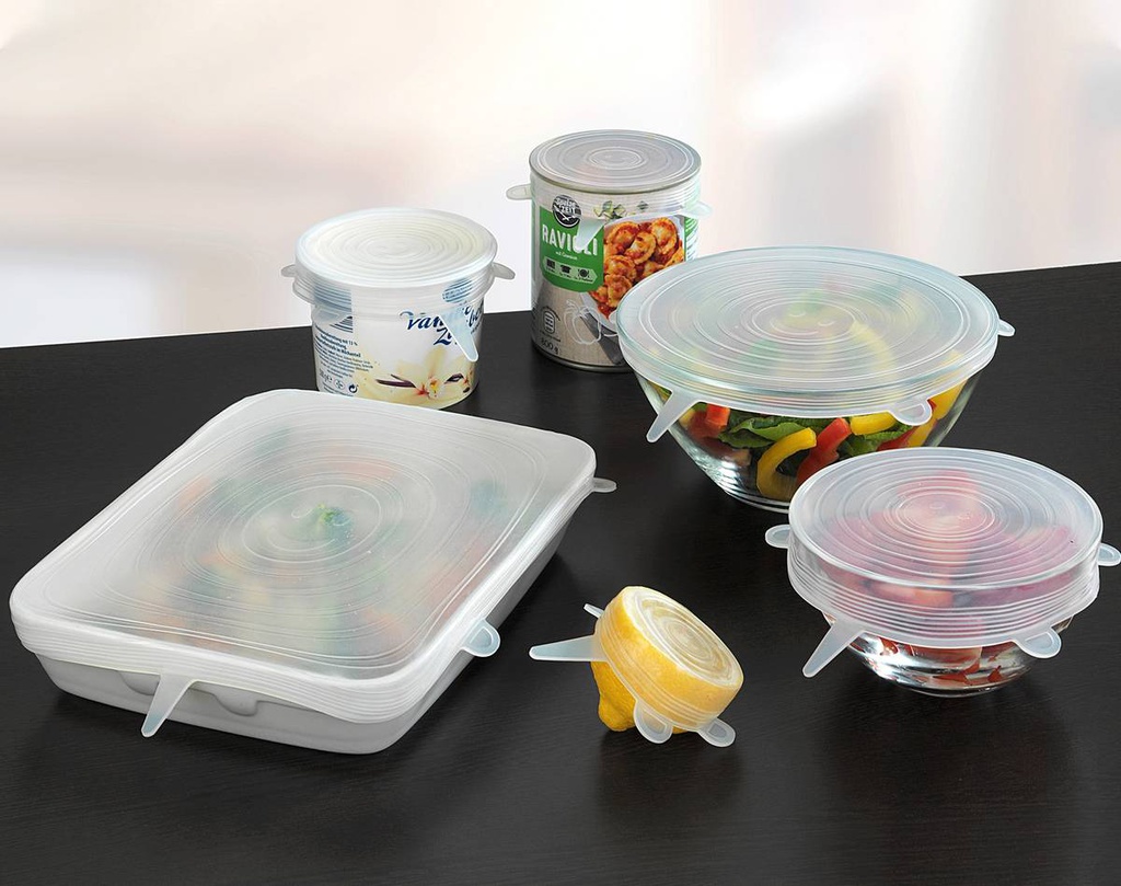 Set De 6 Couvercles En Silicone Réutilisables