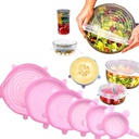 Set De 6 Couvercles En Silicone Réutilisables
