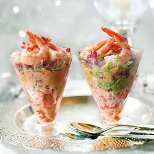 Verrine d'écrevisses sauce cocktail
