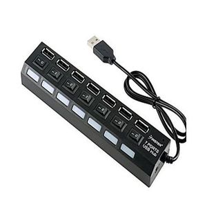 Multi-Port USB 7 En 1 Avec Contact - Noir