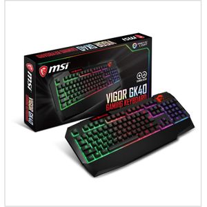 Msi Vigor GK40 Clavier Gaming à Membrane USB, Clavier, LED RGB, PC, Xbox Et PS4 - Noir