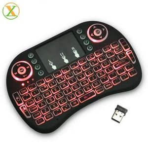 Wireless Mini Clavier Sans Fil Avec Pavé Tactile, Rétroéclairé, Souris à Distance, Clavier Sans Fil 2,4 GHz Compatible Avec Android TV Box, Smart TV, Projecteur, PC Et Autres Ports USB