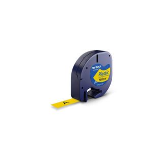 Dymo Ruban Plastique 12 Mm X 4 M Noir Sur Jaune