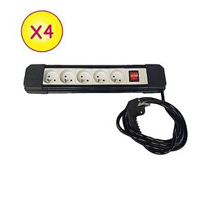 Unik Pack De 6 Multiprises Parafoudre 5 Prises Avec Protection Contre Le S Surchages - Cordon 1,5m - Noir/Blanc
