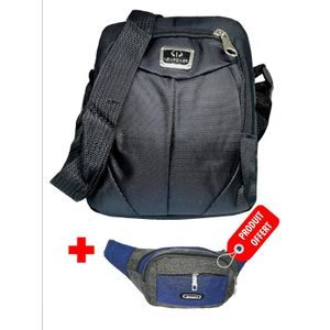 Sac A Bandoulière Pour Homme+ Sac Banane Offert-SAC-BN - Noir