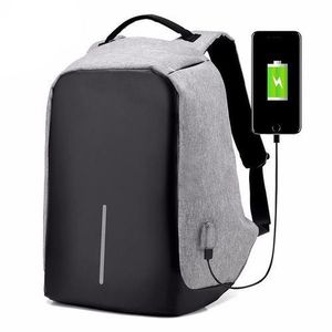 Sac à Dos Intelligent Avec USB Port - Antivol - Résistant à L'eau Compatible Ordinateur Portable - Gris/ Noir