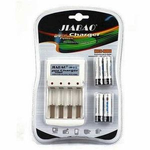 JIBAO Chargeur De Pile Avec 4 Pile-Blanc