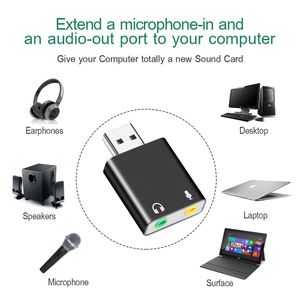 Carte Son Audio USB Externe Adaptateur De Casque De Conversion USB Vers Jack 3,5 Mm